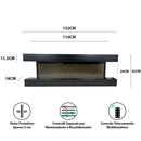 Camino Elettrico da Parete o Incasso Alaro Ultra+ 152x18x52 cm Effetto Fiamma Telecomando in MDF Nero