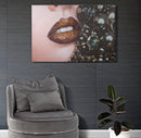 Stampa su Tela Beautiful Lips 80x3,8x120 cm in Legno e Tessuto