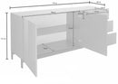 Credenza con piedi 2 Ante + 3 Cassetti 170x40x73 cm Metis Antracite Lucido