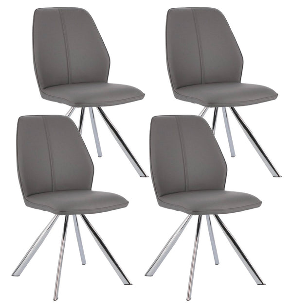 online Lot de 4 chaises 44x62x88h cm Maxwell Pu gris