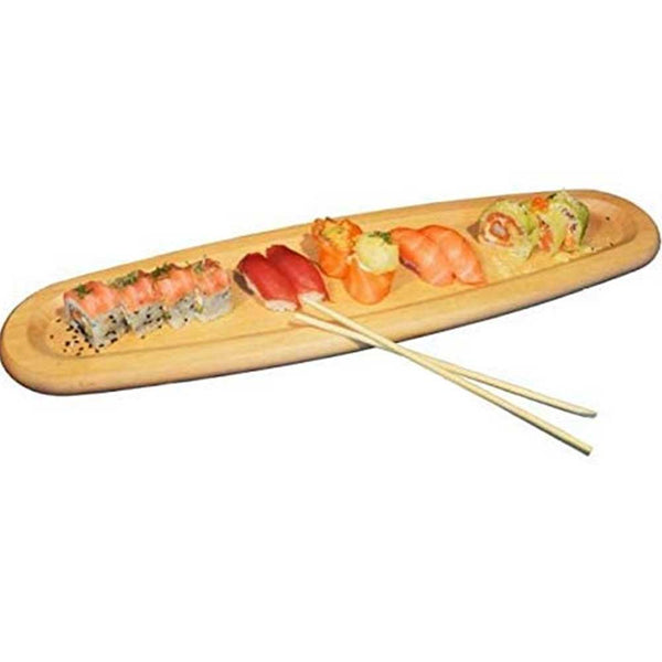 Tagliere Ovale 52x14cm in Legno di Faggio Con Bordo per Sushi Salumi Formaggi acquista