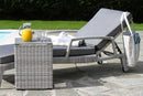 Lettino da Giardino in Polyrattan con Cuscino Salem Grigio