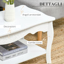 Tavolino da Caffè Basso in Legno Bianco 94x44x42 cm 