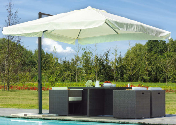 prezzo Parasol de jardin aluminium déporté 3x3m avec manivelle Vorghini Anthracite et Ecru