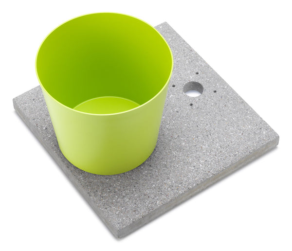 Base avec Plateau pour Fontaines à Grand Anneau 40x40x5 cm en Ciment Belfer 42/BSE/3 Vert Acide sconto