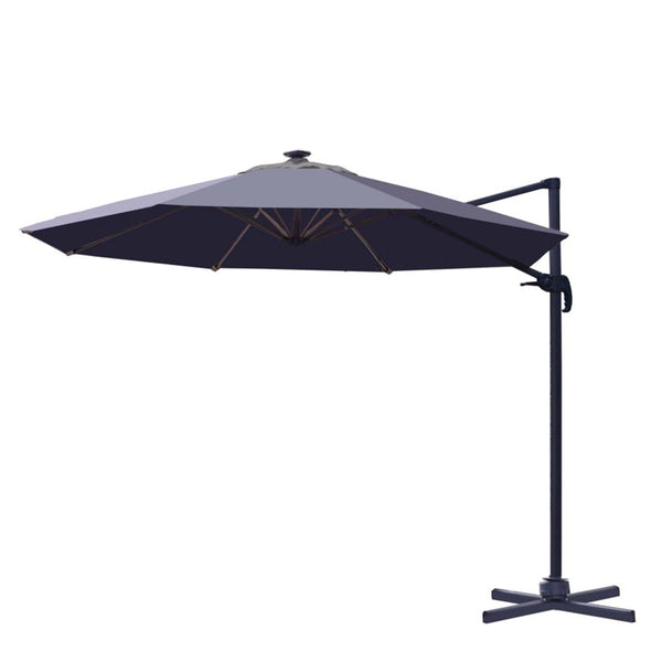 Parasol de jardin décentralisé Ø3m en aluminium avec LED Florida noire acquista