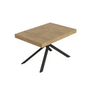 Tavolo Allungabile 130-390x90x74 cm Niket Quercia Natura Gambe Antracite