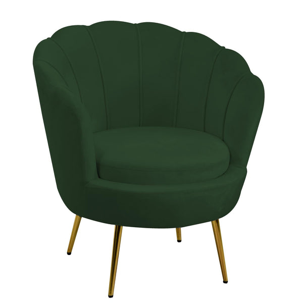 sconto Fauteuil rembourré 73x72xh49/77 cm en tissu velours Tulipan vert
