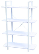 Libreria 4 Ripiani 80x33x116 cm in Metallo e Legno Motti Union Bianca