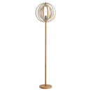 Lampada da Terra in Acciaio Colore Legno Ø38x160 cm 