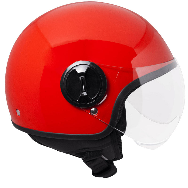 Casco Demi-Jet per Scooter Visiera Sagomata SKA-P 1 WH Wolli Rosso Metal