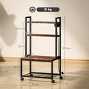 Carrello Porta Stampante a 4 Livelli 55x37.5x100 cm con Prese di Corrente Telaio in Metallo Marrone  