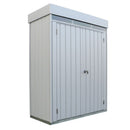 Armadio da Esterno 2 Porte 74,6x161,5x209 cm in Acciaio Zincato Grigio