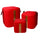 Lot de 3 Poufs de Rangement en Tissu Velours Rouge