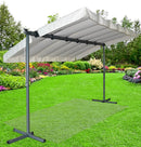 Pergola a Baldacchino 2,5x3,5x2,2 m Telo in Poliestere Struttura in Alluminio Grigio Antracite Grigio Antracite