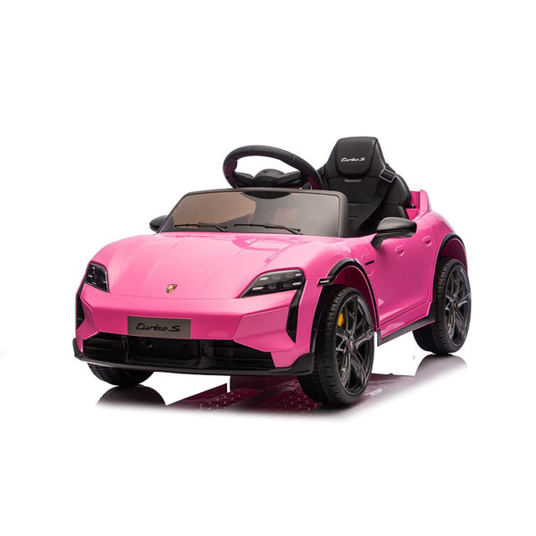 prezzo Macchina Elettrica per Bambini Porsche Taycan Turbo S 12V con Telecomando Bluetooth Luci LED e Tappetini Rosa