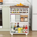 Carrello Portaoggetti Salvaspazio 50x16x80 cm per Cucina Bagno con Ruote Bianco