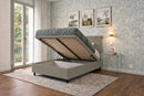 Letto 1 Piazza e Mezza Contenitore Imbottito Similpelle Cappuccino Boxmax Testata Square Varie Misure