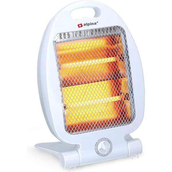online Stufa Elettrica 2 Elementi a Quarzo Scaldino 2 Potenze 400-800W con Manico e Base Pieghevole Bianco