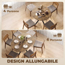 Tavolo da Pranzo Allungabile 4-6 Posti 135x100x75 cm con Allunga a Farfalla e Base a X in MDF e Acciaio Marrone      