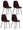 Set 4 Sedie 44x50xH84 cm in Similpelle Brigitte Moka Vintage