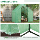 Serra da Giardino 180x100x168 cm con Porta a Cerniera e Presa d'Aria Verde