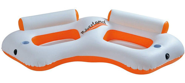 Fauteuil Gonflable 2 Places 216x104x48 cm en Acier Blanc et Orange sconto