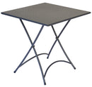 Tavolino Quadrato Pieghevole da Giardino 70x70 cm in Ferro Vorghini Orta Antracite