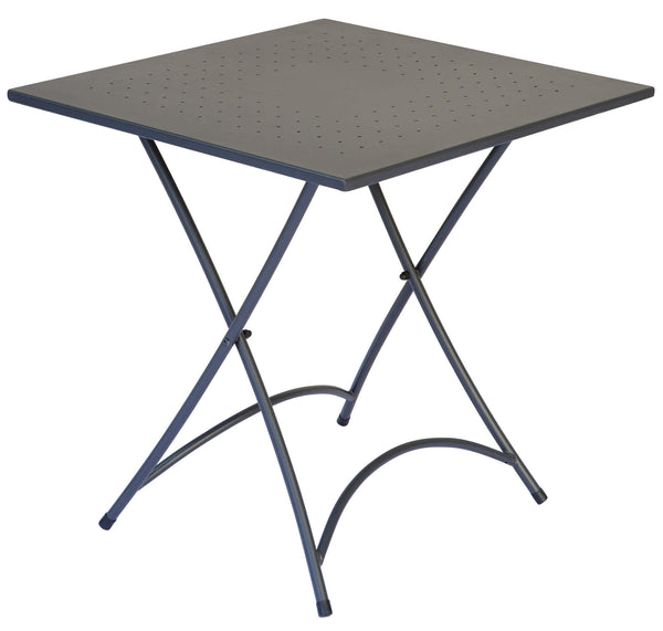 acquista Table de jardin pliante carrée 70x70 cm en fer anthracite Vorghini Orta