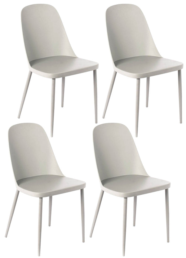 Set 4 Sedie 46x55xH80 cm in Polipropilene Tamara Grigio Chiaro online