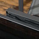 Tavolo Allungabile da Giardino 80-160x80x75 cm con Piano in Vetro e Alluminio Nero   