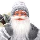 Babbo natale in tessuto grigio cm xh80