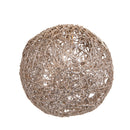 Set 2 Sfere Decorative di Natale in Rattan Willow con 15 Led Ø20 cm Champagne