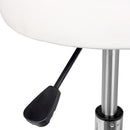 Sgabello Estetista Girevole Schienale Seduta in Ecopelle Salone Studio Bianco