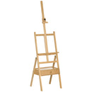 Cavalletto da Pittore 43,5x43x150-190 cm ad Altezza Regolabile con Cassetto in Legno di Faggio      