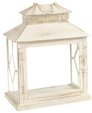 Lanterna 25x16xh33 cm in Metallo Crema