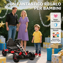 Go Kart a Pedali per Bambini 3-6 Anni 50 kg Portata con Portabicchieri e Ruote in EVA Antiscivolo Rosso      