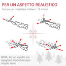 Albero di Natale Innevato Slim 210 cm con 405 Rami e 180 Luci LED Bianco Caldo in Plastica e Metallo Bianco      