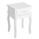 Comodino con Cassetto in Legno Bianco 40x35x60 cm 