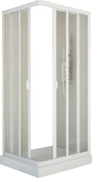 Box Doccia Angolare 2 Ante Scorrevoli in Acrilico 2,2 mm H185 cm Dorini Bianco Varie Misure