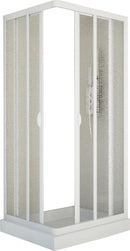 Box Doccia Angolare 2 Ante Scorrevoli in Acrilico 2,2 mm H185 cm Dorini Bianco Varie Misure