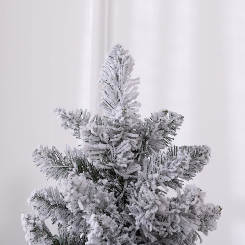 Albero di Natale Artificiale Innevato 180 cm 329 Rami e Luci LED Bianco Caldo Verde 