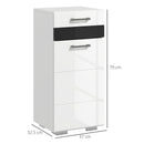 Mobiletto Bagno 1 Cassetto 1 Anta 37x32,5x79 cm in MDF Bianco