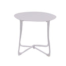 Tavolino da Giardino Rotondo Ø45cm in Metallo Austin Bianco