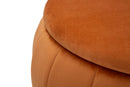 Puff Contenitore Paris Ø72x43 cm in Legno Spugna e Poliestere Arancione e Oro
