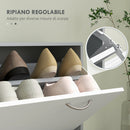Mobile Guardaroba per Ingresso con Specchio Appendiabiti e Scarpiera Regolabile 90x24x177 cm Bianco e Grigio  