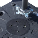 Base per Ombrellone da Giardino Ø46 Riempibile 125 kg 4 Rotelle Nero 84x84x19 cm 