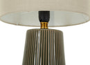 Lampada da Tavolo Harmony Ø20x41,5 cm in Ceramica e Ferro e Tessuto Verde      