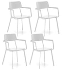 Set 4 Sedie 61x51,5xH82 cm in Legno e Metallo Woody capotavola Bianco