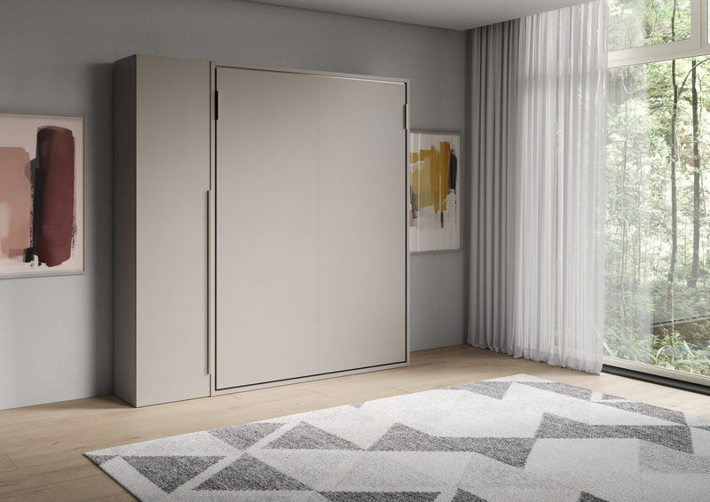 Letto Matrimoniale Francese A Scomparsa 140 Versia Con Armadio 1 Anta Sx Argilla      